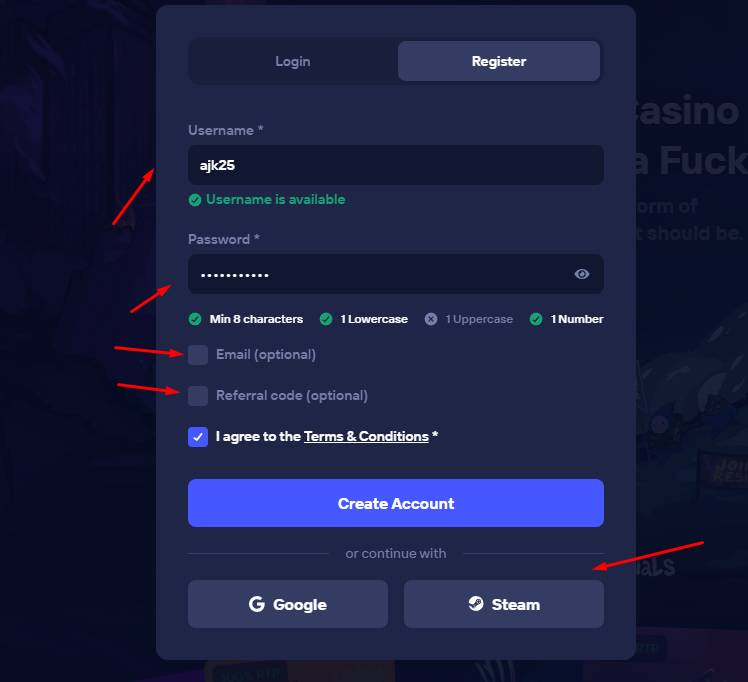 Duel registratieformulier